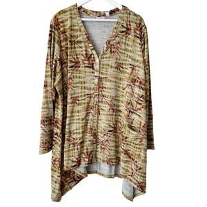 LOGO Lori Goldstein Cardigan Size 3X Plus Longline Tunic NWOT Button Front
